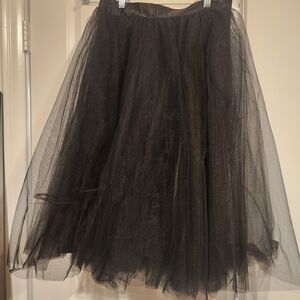 Space 46 Boutique Black Tulle A-Line Skirt